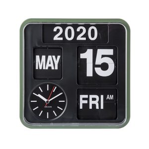 Karlsson Wall Clock Mini Flip Green Casing 24.5 x 24.5 x 10 cm