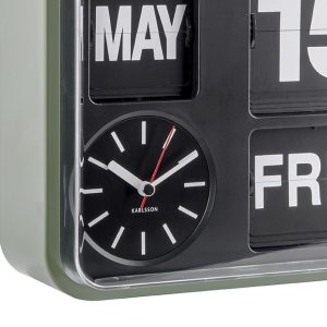 Karlsson Wall Clock Mini Flip Green Casing 24.5 x 24.5 x 10 cm