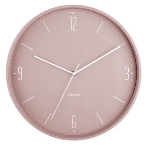 Karlsson Wall Clock Numbers & Lines Iron Matt Faded Pink D. 40 cm