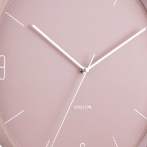 Karlsson Wall Clock Numbers & Lines Iron Matt Faded Pink D. 40 cm